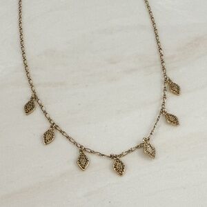 Sezane Gold-plated Filigree Diamond-pendant Necklace